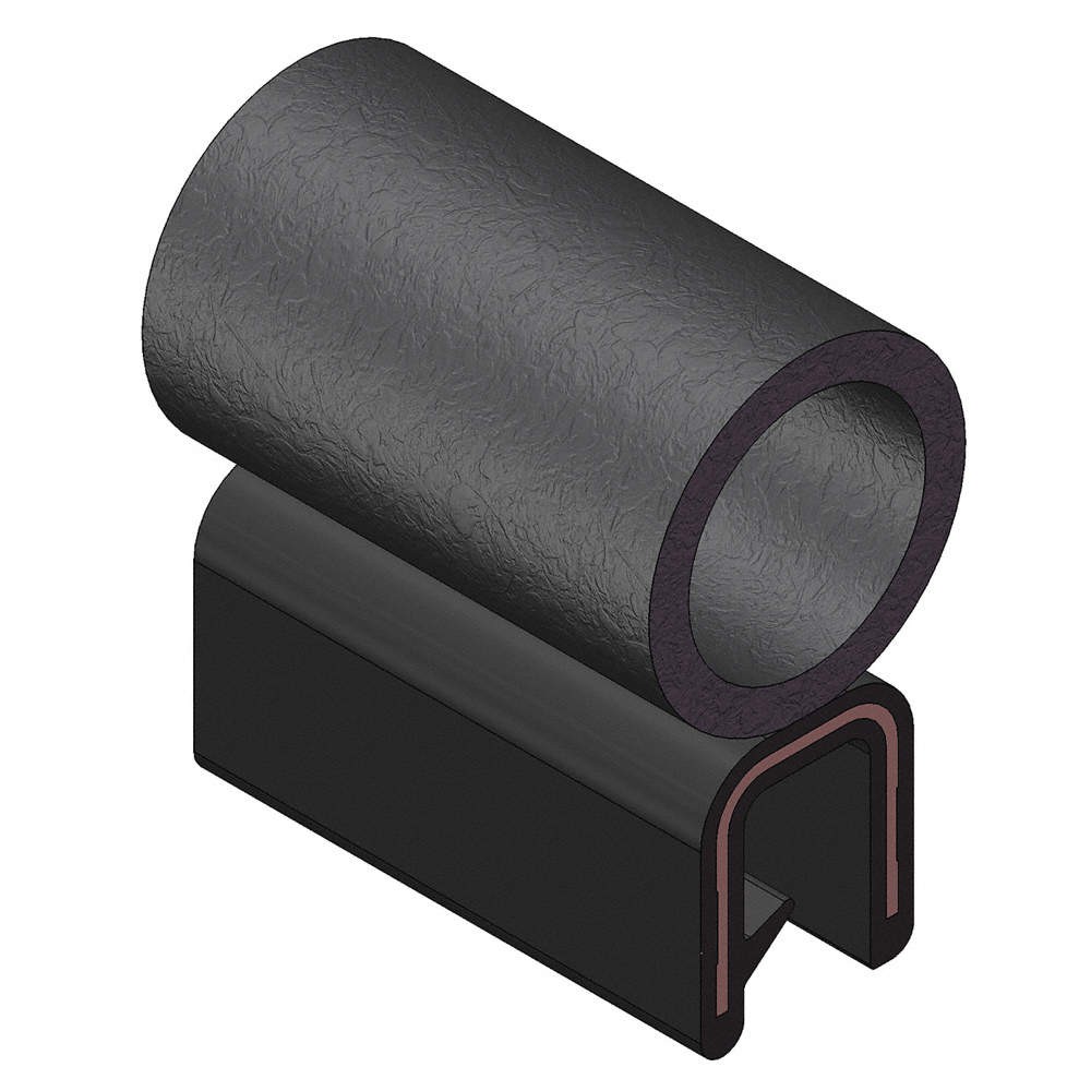TRIM LOK INC 6100B3X1/8C-100 Trim Seal,Alum Clip,0.3 In W,100 Ft 10D090
