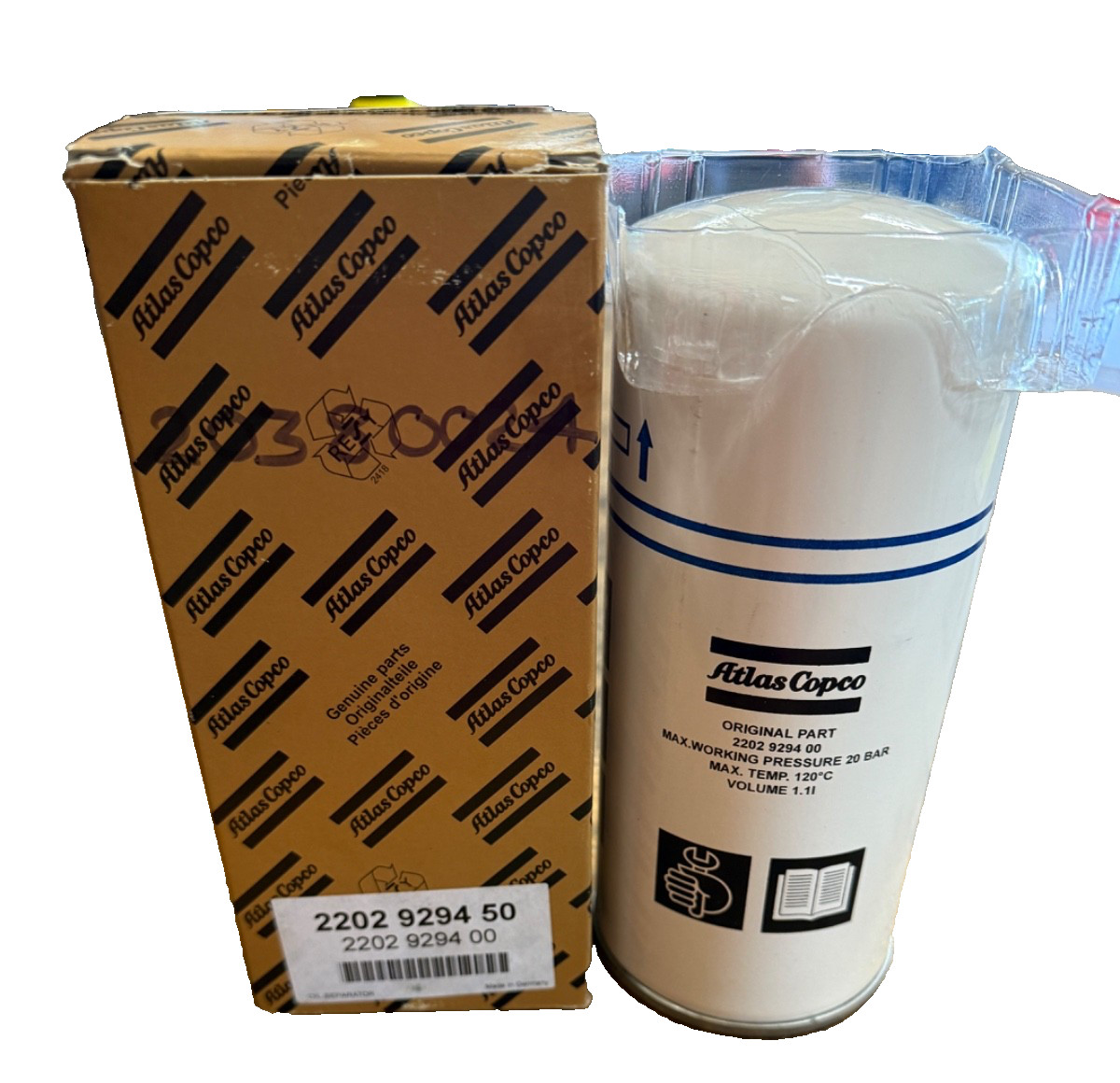 Atlas Copco 2202-9294-00 Spin-Off Separator Filter 2202-9294-50 (NEW)