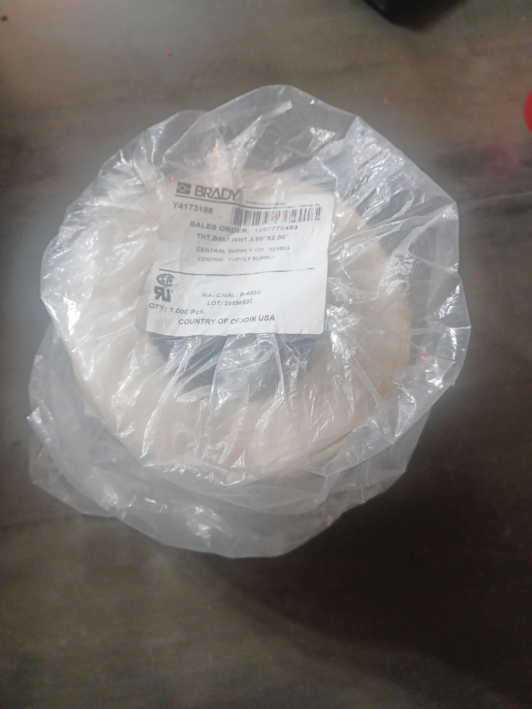 Brady Y4173186 THT B483 WHT 3.50 x 2.00