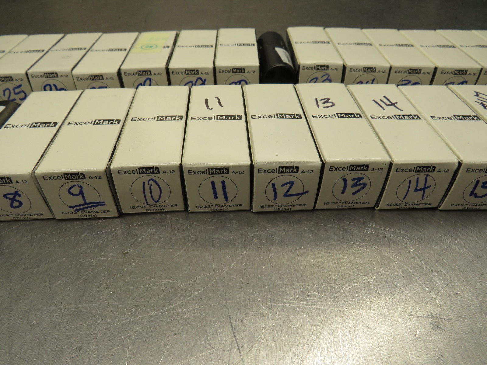 Excel Mark A-12 15/32″ Stamp 1-40 / Missing 3, 16, 21, 32, 35, 37