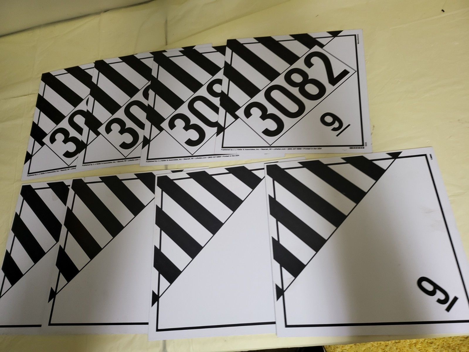 8 Hazardous Material Placard Class 9 Miscellaneous BLANK PLastic Keller NMC M