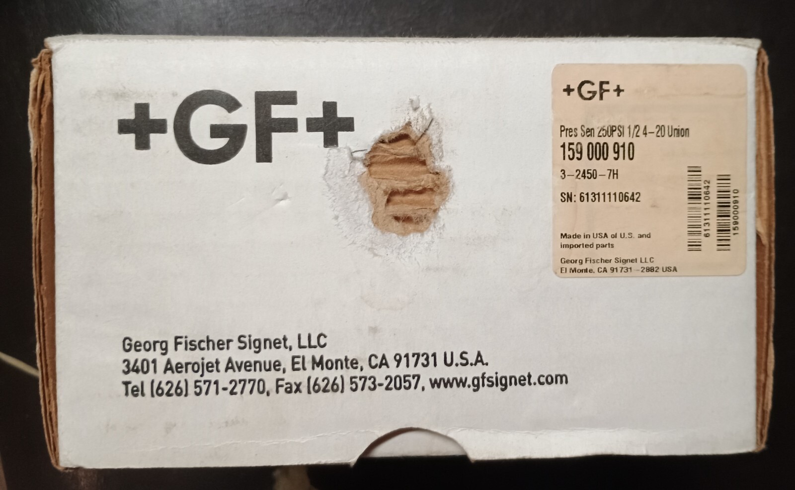 Brand New!!! 3-2450-7H GEORG FISCHER Signet 2450 Pressure Sensor 0-250psi