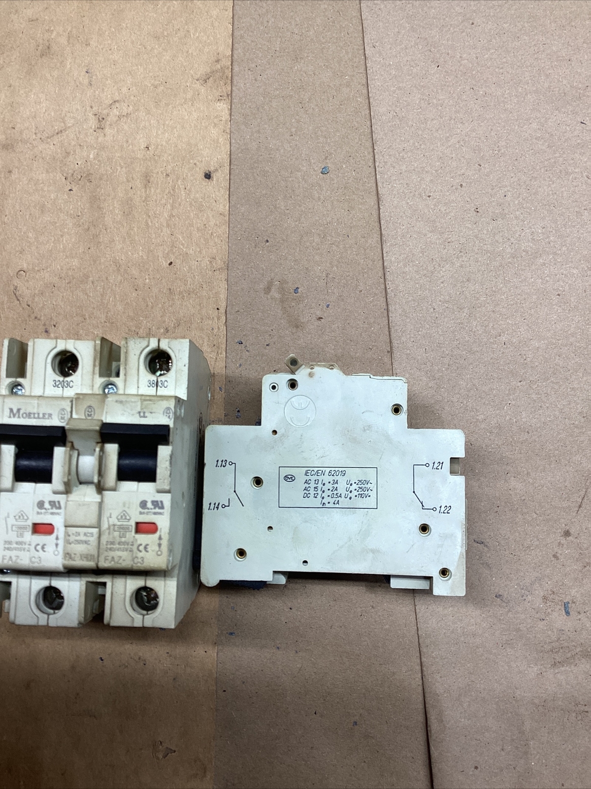 Lot Of 3 Moeller FAZ-C3 Circuit Breaker With FAZ-XH11 #5001PT35FML