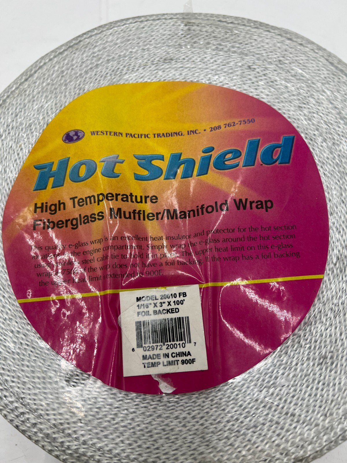 Western Pacific 20010 Trading Foil Backed Muffler Wrap 1/16″ x 3″ x 100′