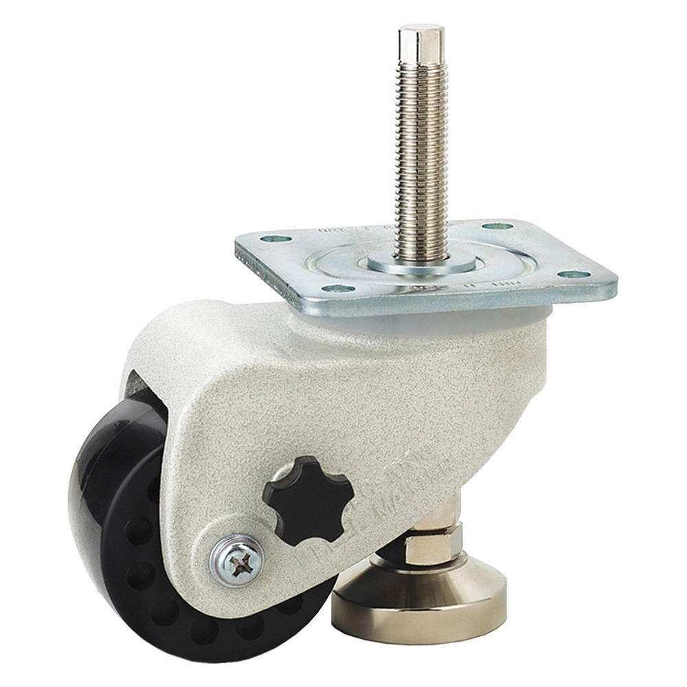 GRAINGER APPROVED WMLC-1000FSB Plate Caster,Swivel,Nylon,4 13/32″H 34RU57