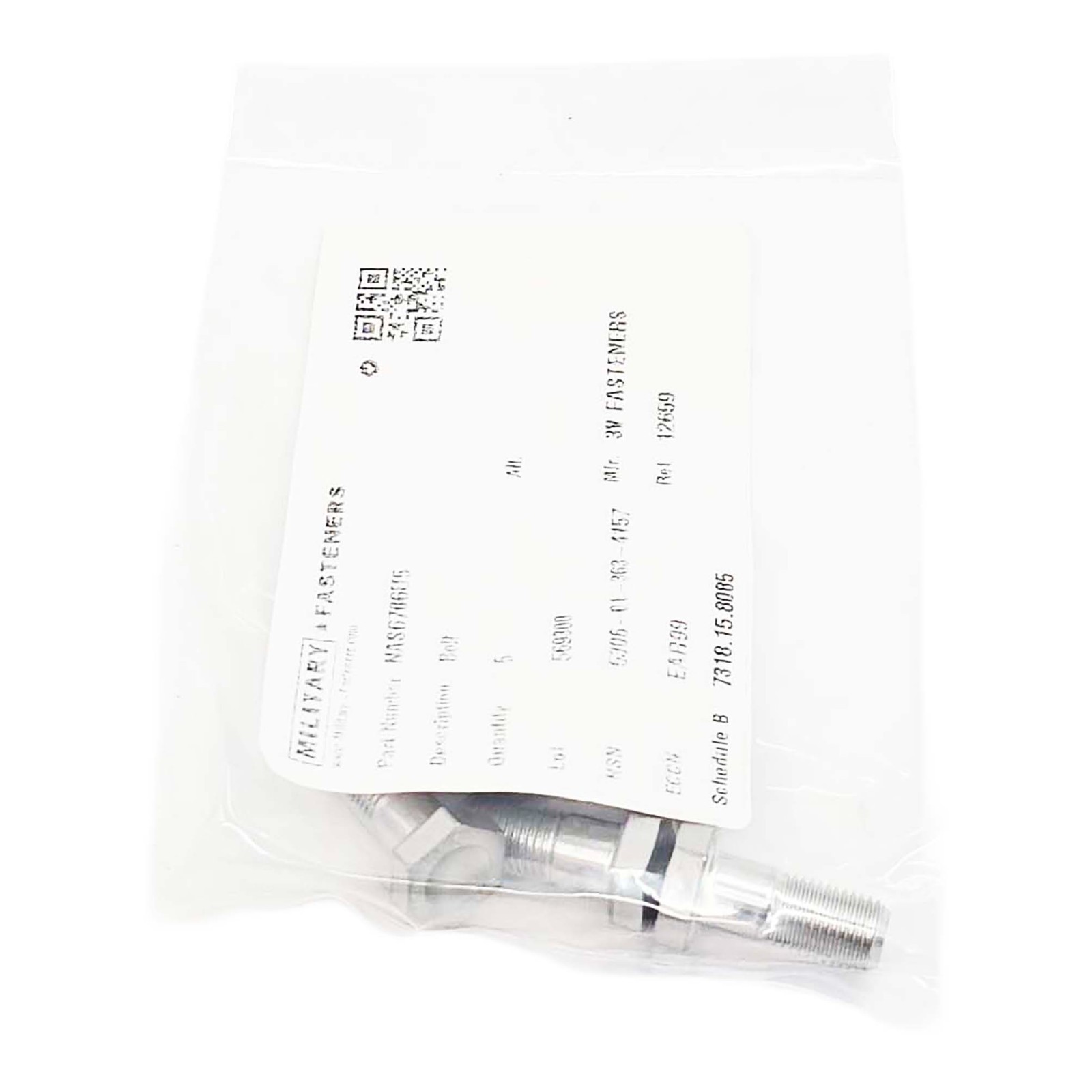 5 PACK – NAS6706U5 Bolt Close Tolerance – length 57/64″ Thread: 3/8-24