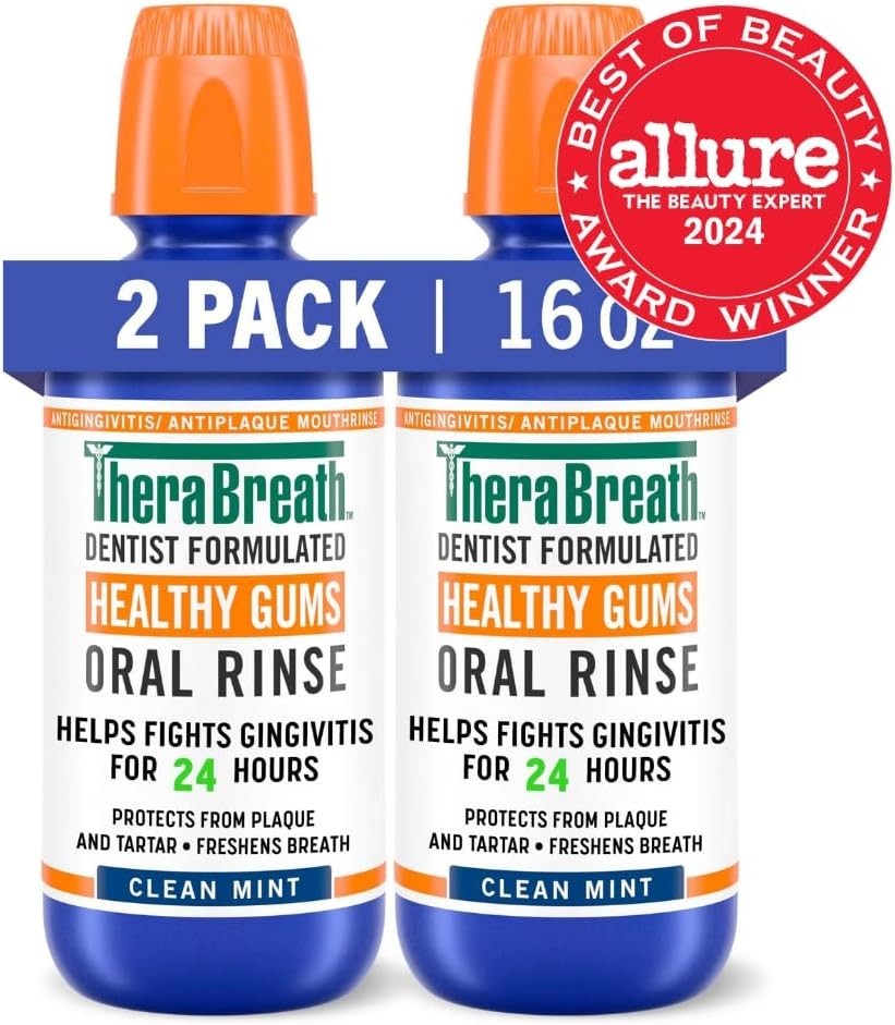 TheraBreath Healthy Gums Oral Rinse, Antigingivitis, 16 Fl Oz (Pack of 2)