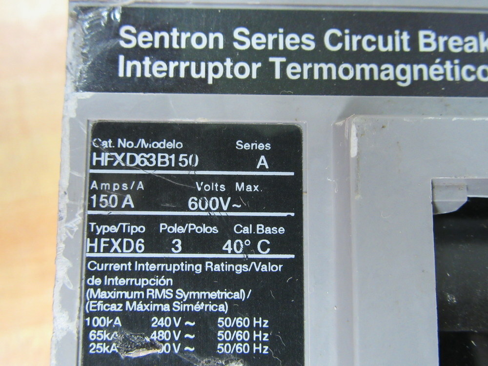 Siemens HFXD63B150 150A Circuit Breaker HFXD63B150L