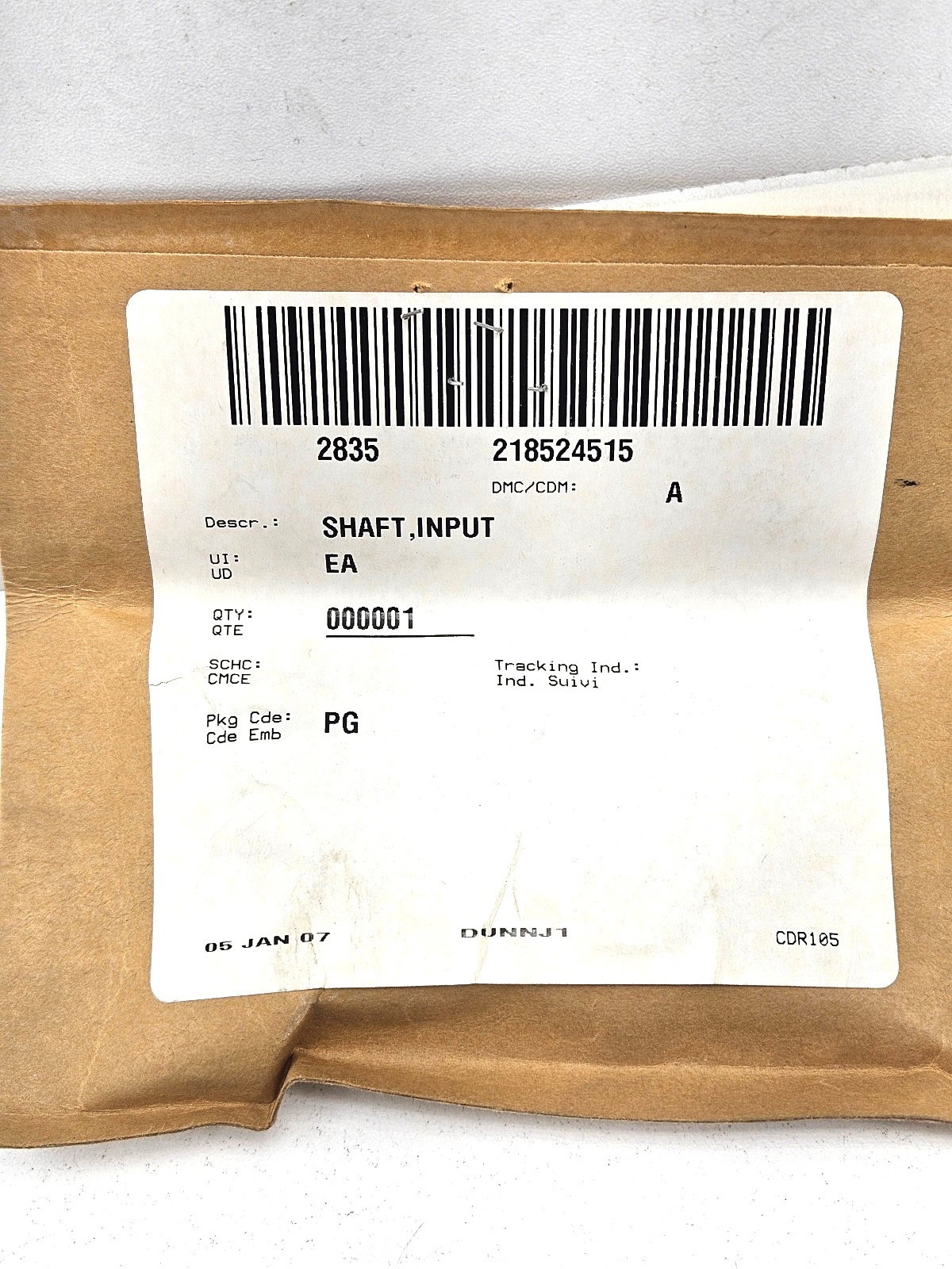 2835-21-852-4515 Input Shaft 2835218524515 – 24988-1