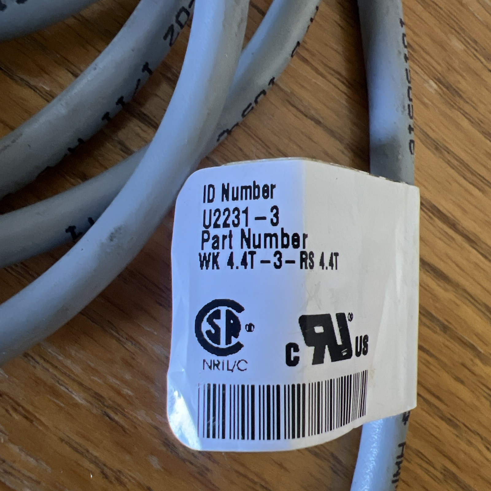 Turck WK 4.4T-3-RS 4.4T Male / Female U2231-3 Cable