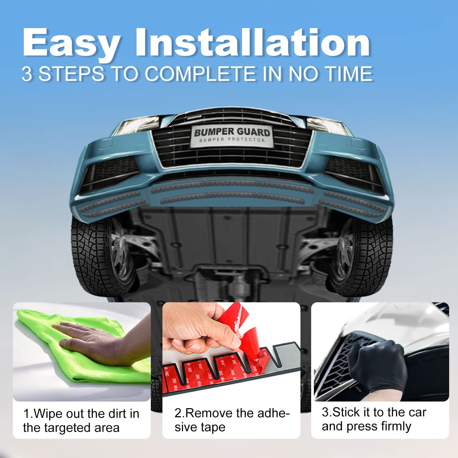 8 Pack Bumper Guard for Cars, Polyurethane Front Bumper Protector Ultra Unive…