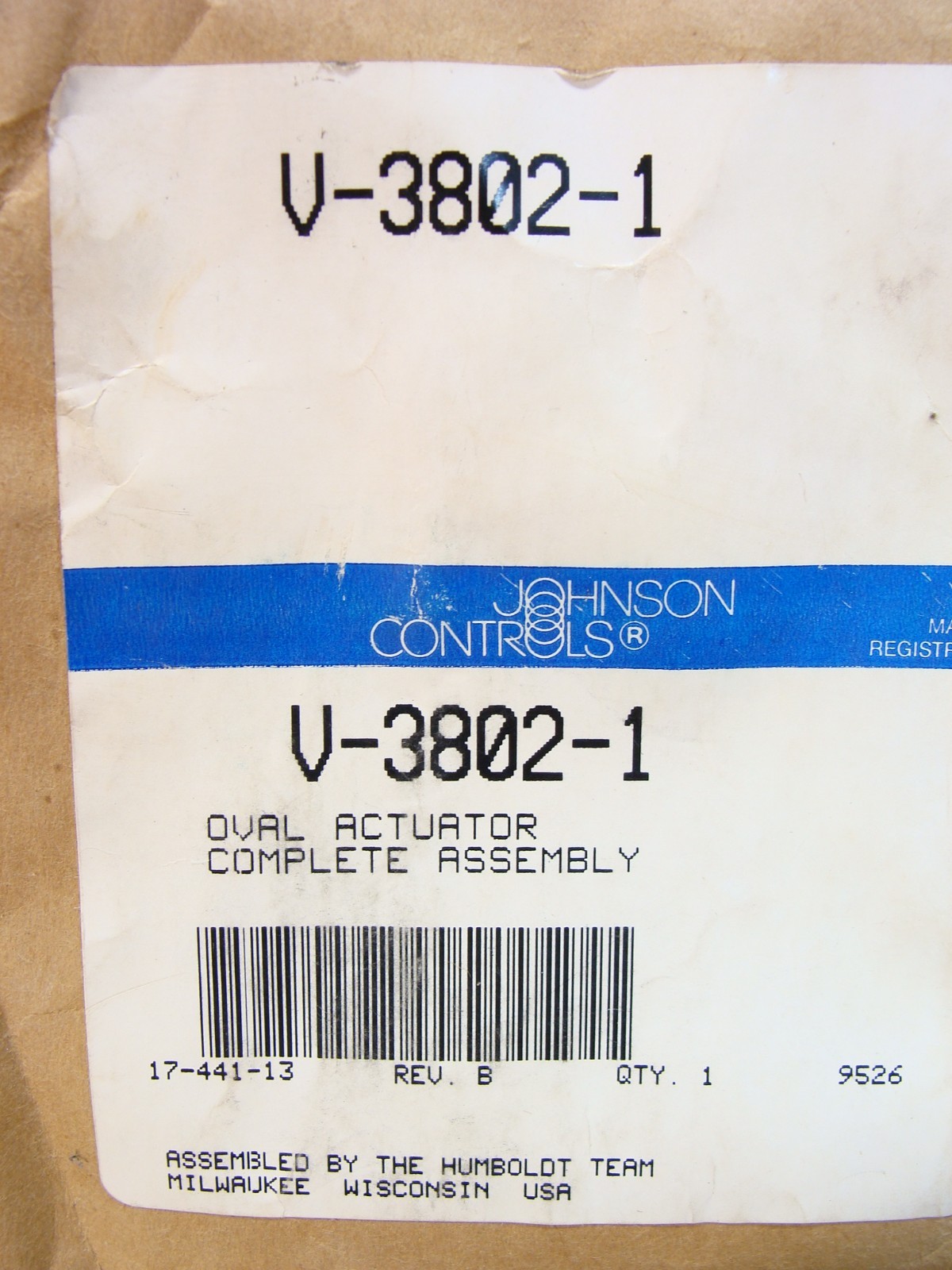 NEW Johnson Controls V-3802-1 V-3802 oval diaphragm actuator