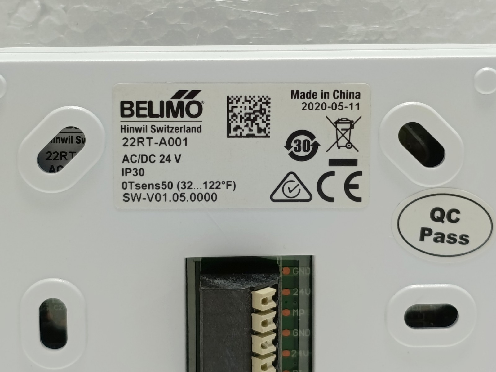 BELIMO 22RT-A001 VAV BOX ACUTATOR THERMOSTAT