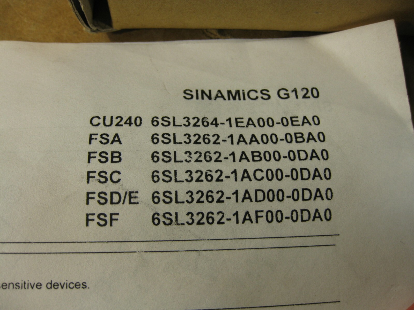 Siemens 6SL3262-1AA00-0BA0 Sinamics FSA Screen Termination Kit For Power Module