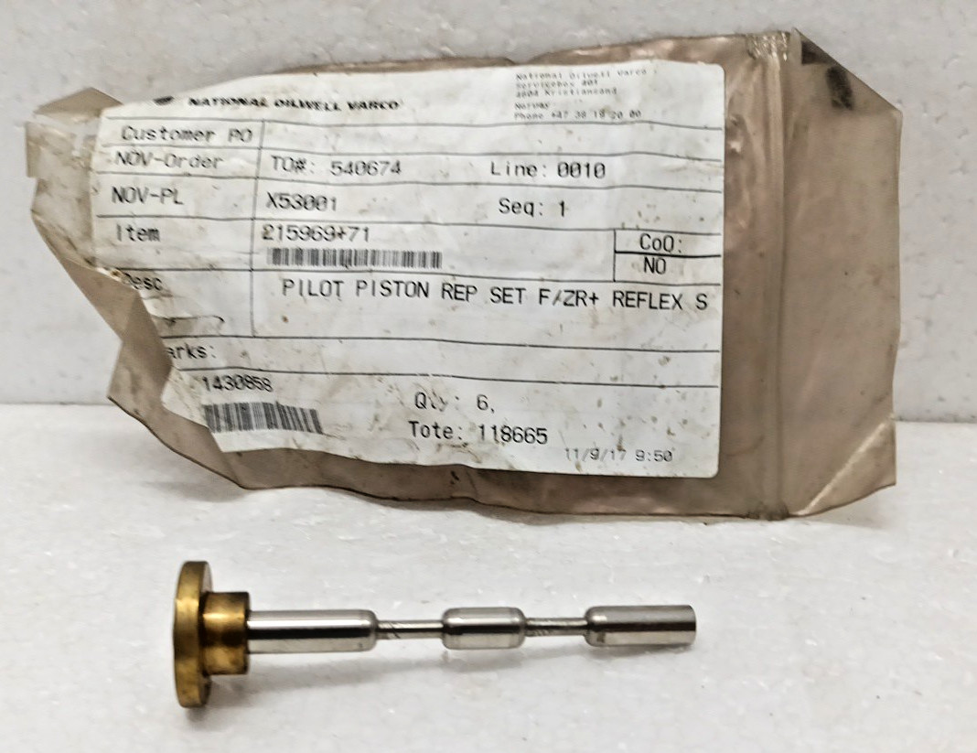 National Oilwell Varco Pilot Piston Repair Set F/ZR+ Reflex S | PN: 215969+71