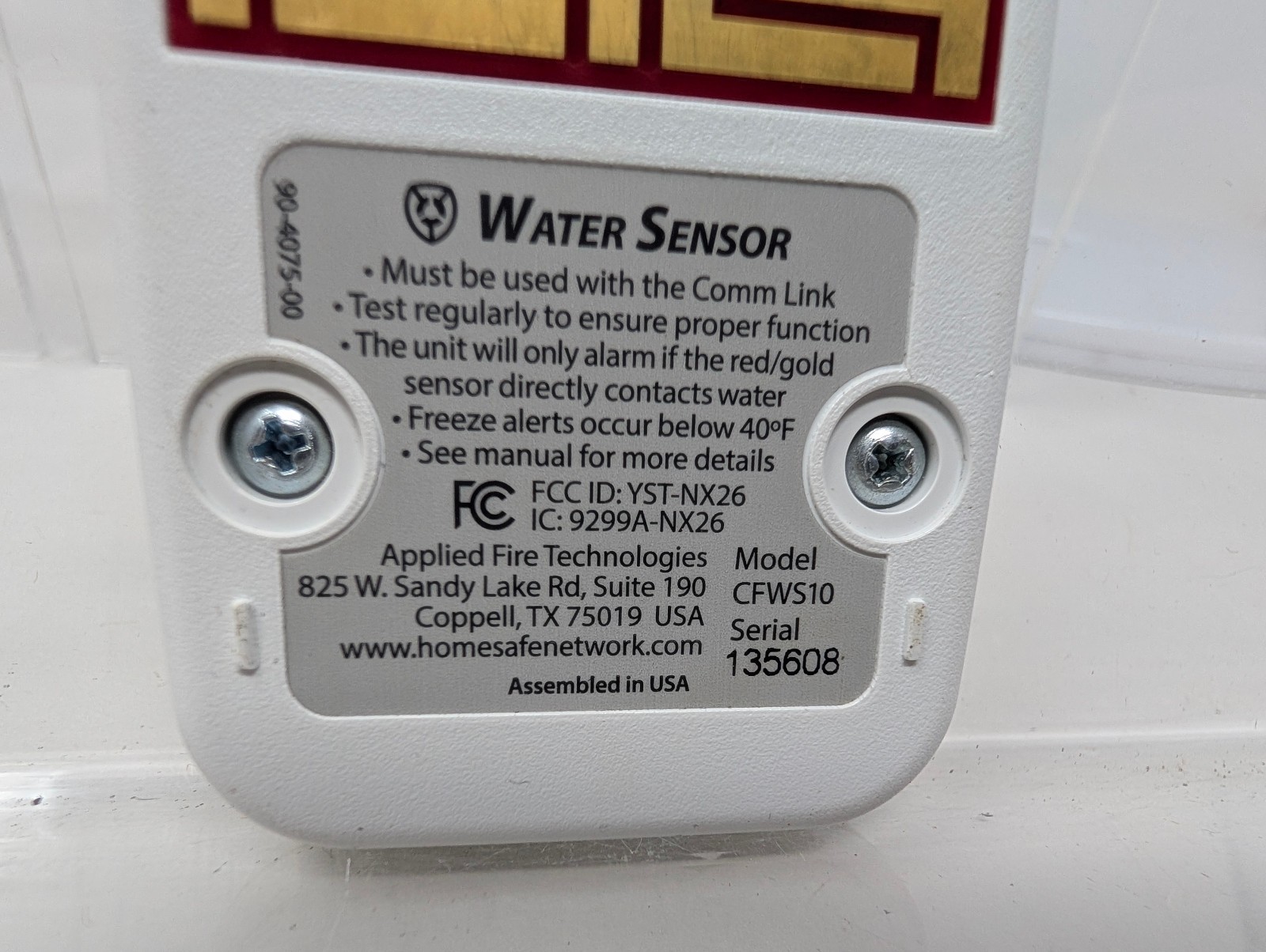 Applied Fire Technologies Comm Link 4-PACK Water Sensor CFWS10 TESTED WORKS