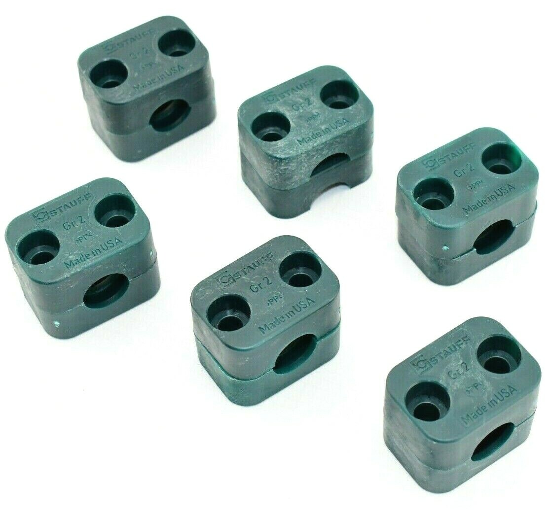 (Pack of 6) – 212.7-PP : Stauff Plastic Clamp Set – 1130005237 – Gr. 2 Green