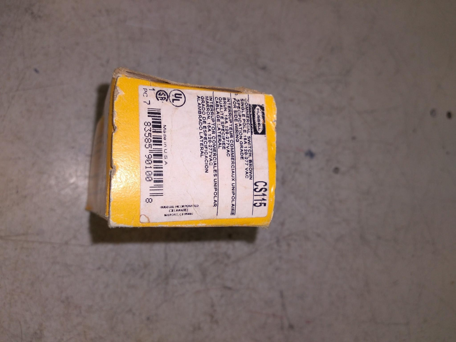 HUBBELL CS115 120-277VAC COMMERCIAL SWITCH BROWN