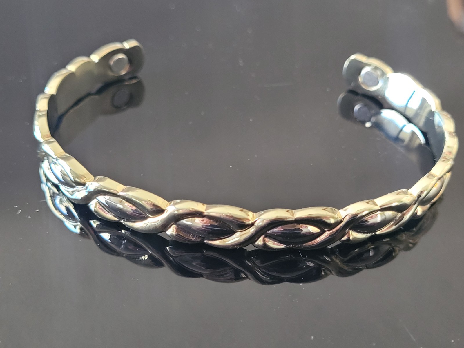 Pure Copper Magnetic Bracelet Arthritis Energy Cuff – Gold Silver Plated Eyes