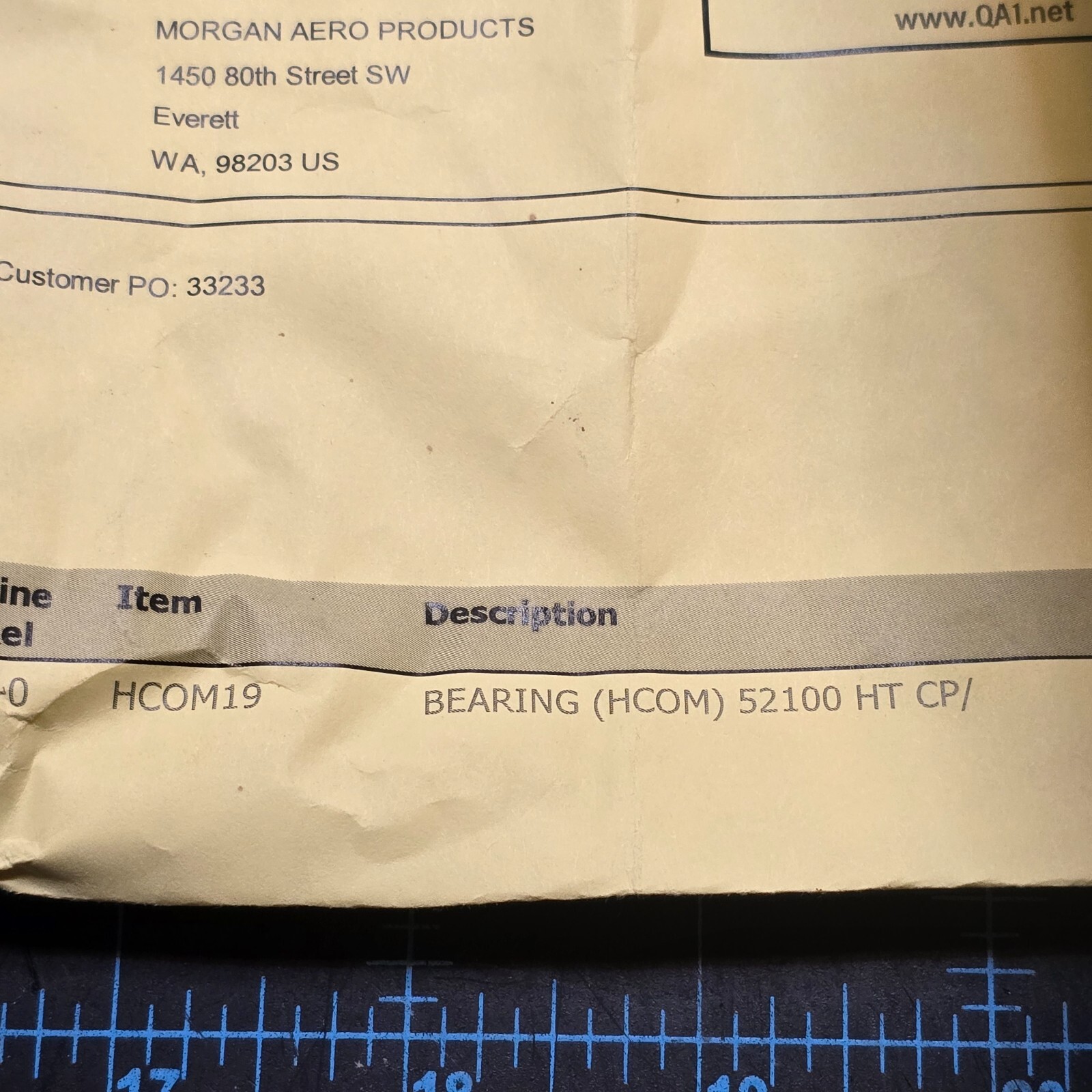QA1 Precision Products HCOM32 Large Bore Series Spherical Bearing 52100 HP CT