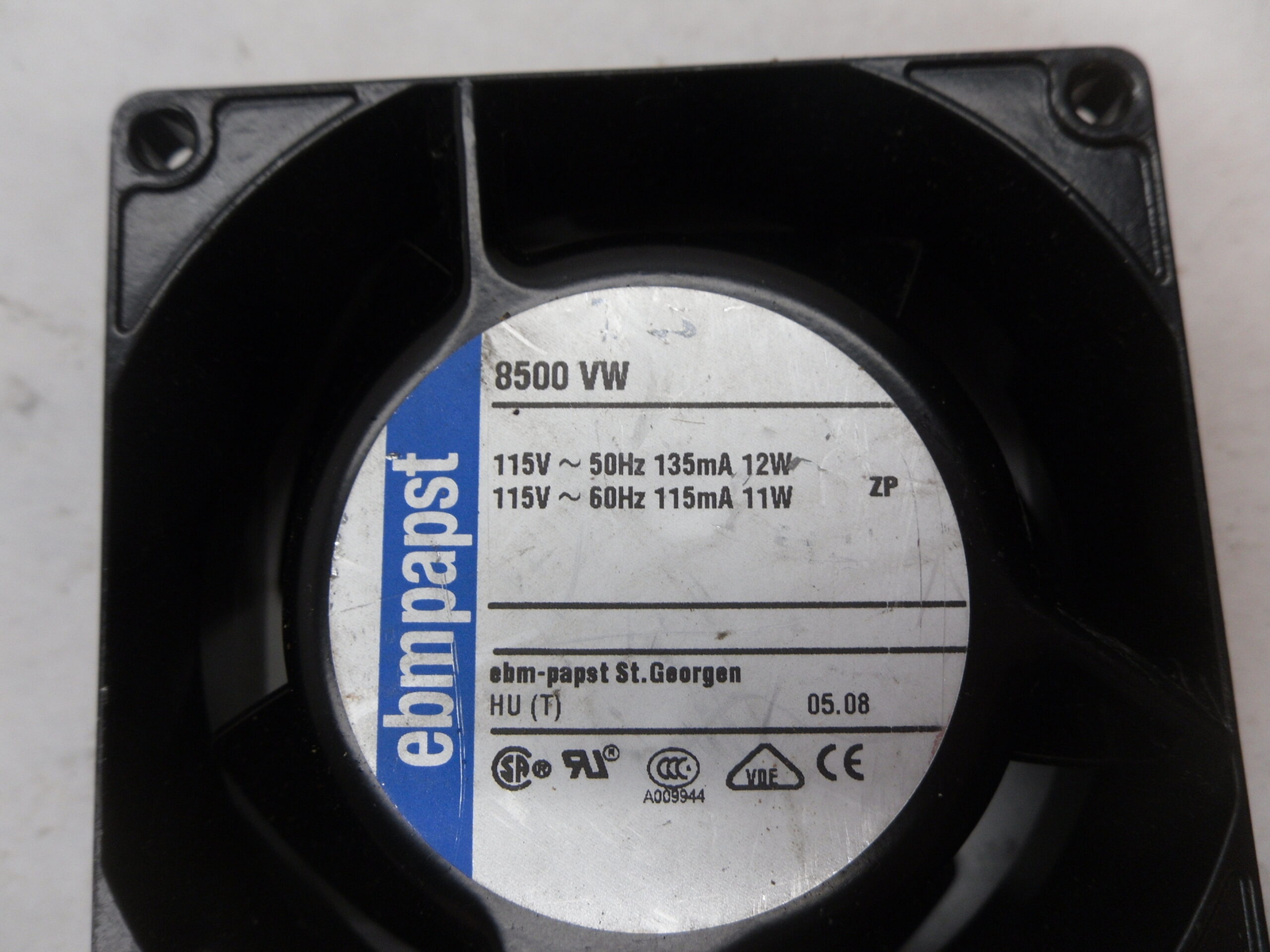 EBMPAPST 8500VW COOLING FAN 115V 50/60HZ 12W