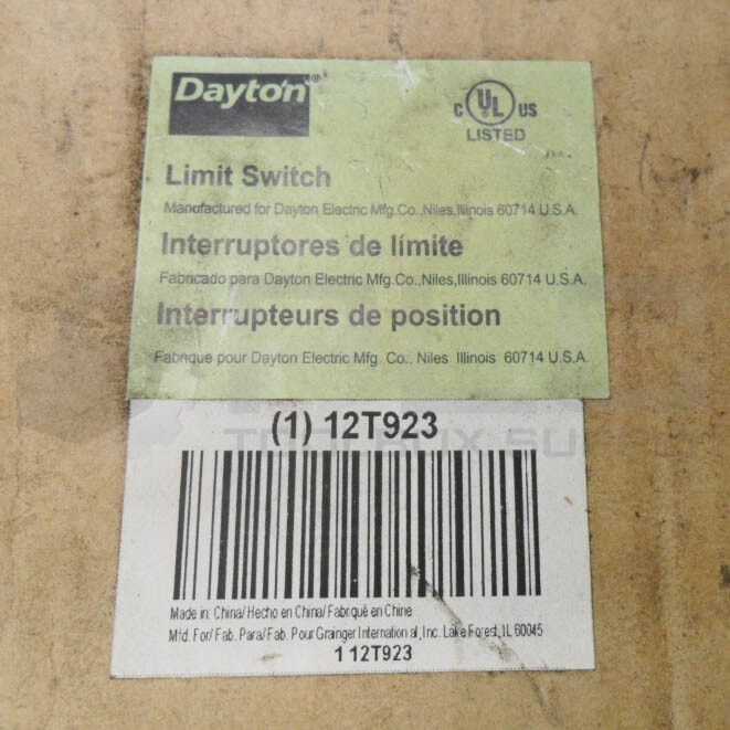 NEW DAYTON 12T923 LIMIT SWITCH 15A 480VAC3/4HP *READ*