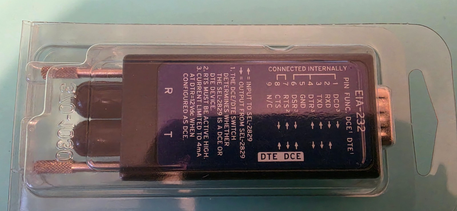 SCHWEITZER ENGINEERING SEL-2829MX0 EIA-232 SINGLE-MODE FIBER-OPTIC TRANCEIVER