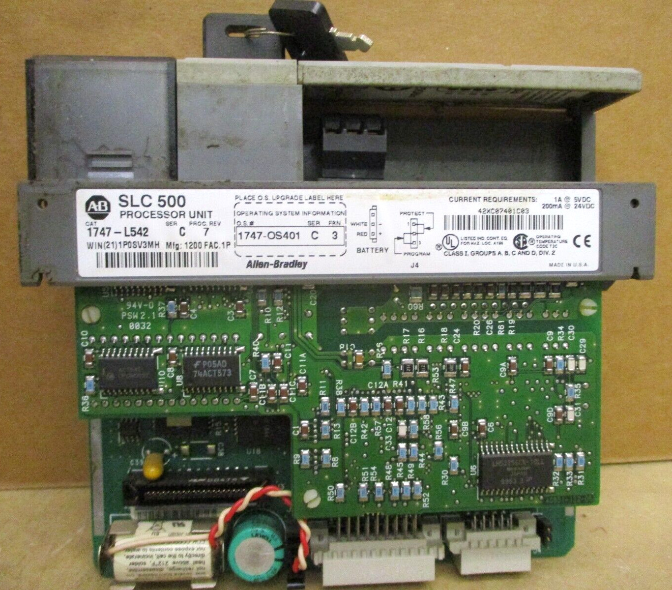 Allen-Bradley SLC 500 1746-P3 Ser A SLC 5/04 CPU 1747-L542 48677GN