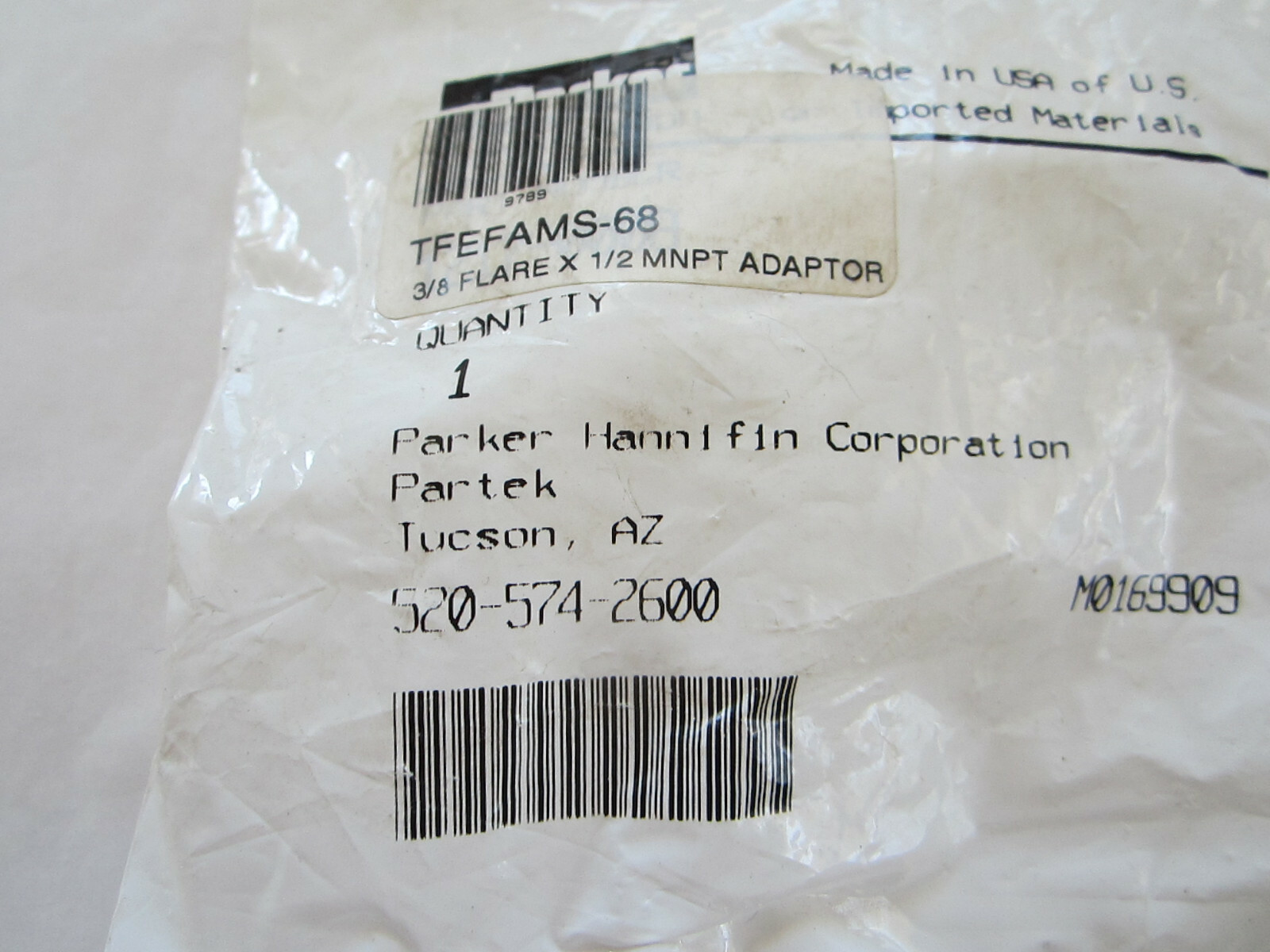 PARKER HANNEFIN TFEFAMS-68 3/8″x1/2″ MNPT FLARE ADAPTER