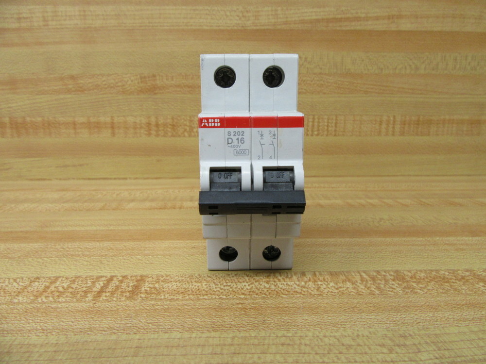 Asea Brown Broveri S202-D16 16A Circuit Breaker S202D16 ABB 2 Pole