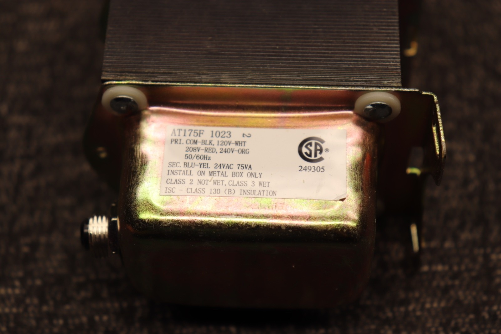 Honeywell AT175F1023 Universal Circuit Breaker Transformer 75VA 120/208/240VAC