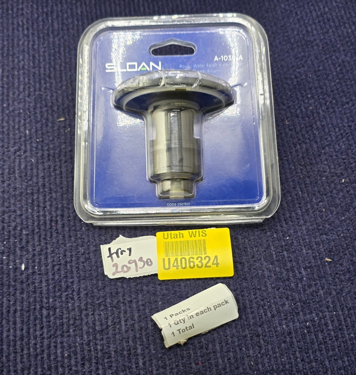 Sloan A-1038-A Royal Water Saver Water Closet Diaphragm Repair Assembly 3.5 GPF