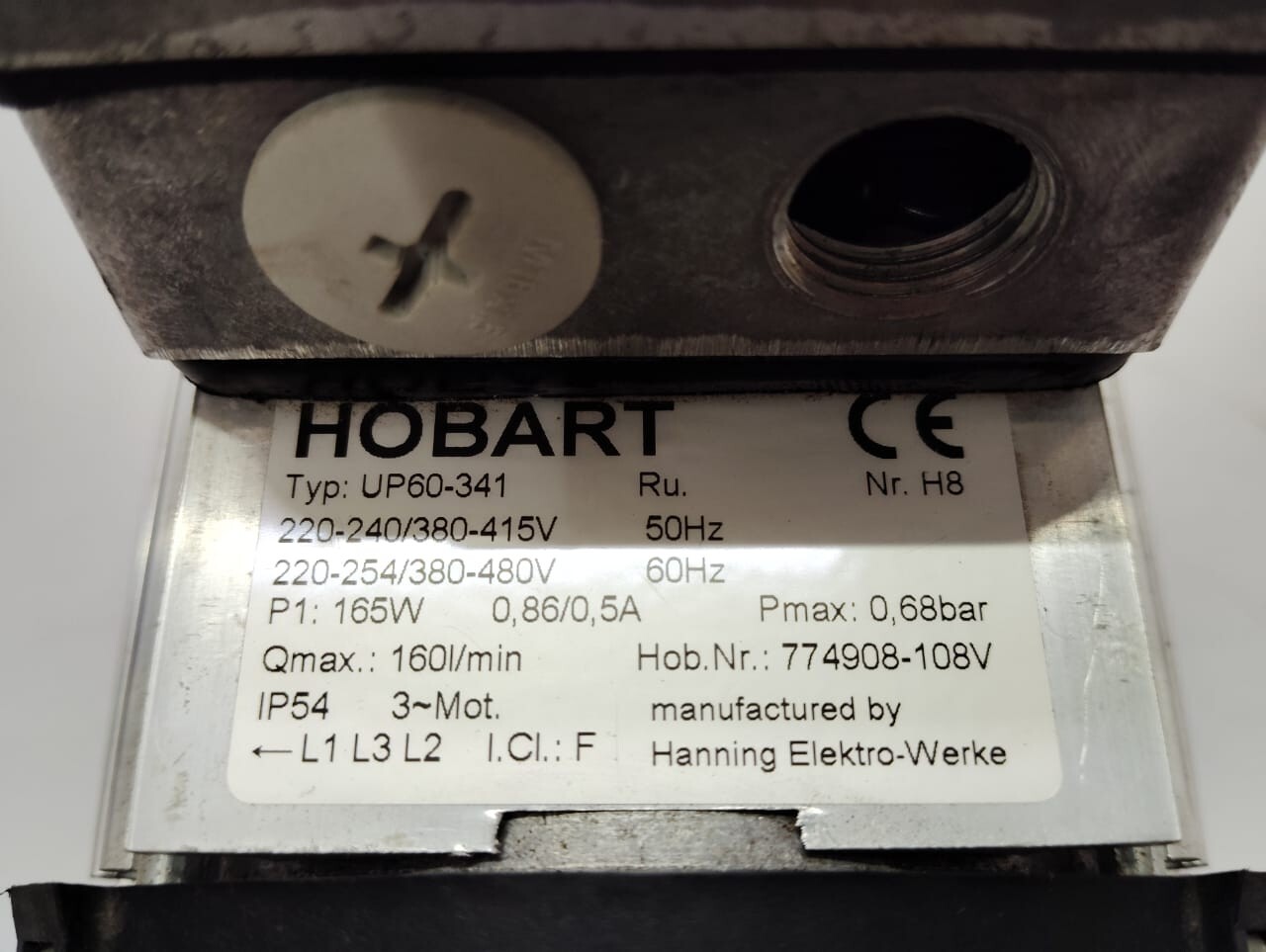 HOBART UP60-341 774908-108V Pump Motor