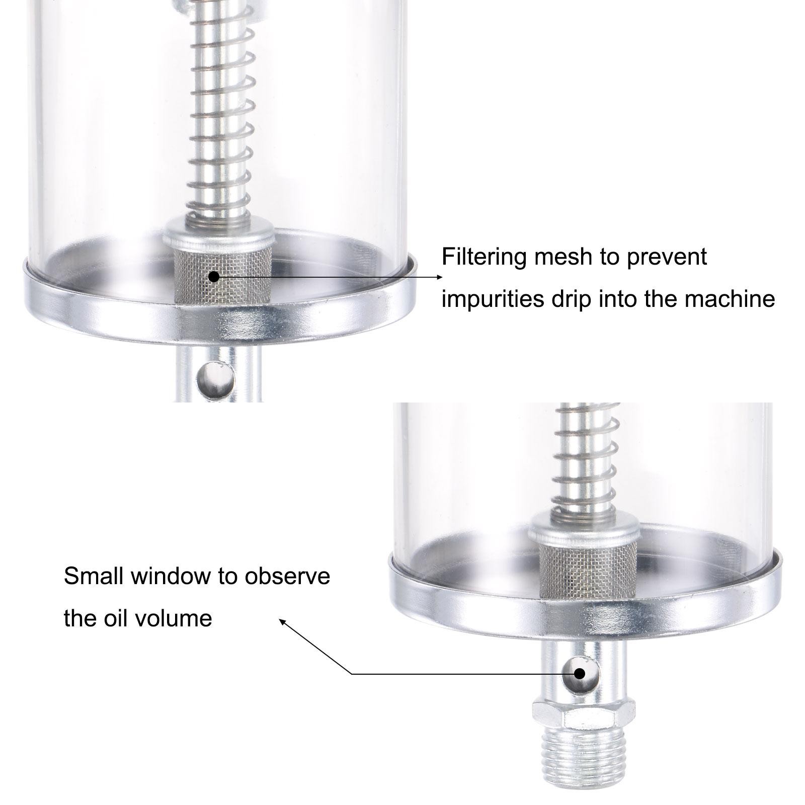 Needle Valve Type Oil Cup M16x1.5 Thread 200ml Sight Gravity Drip Feed Oiler