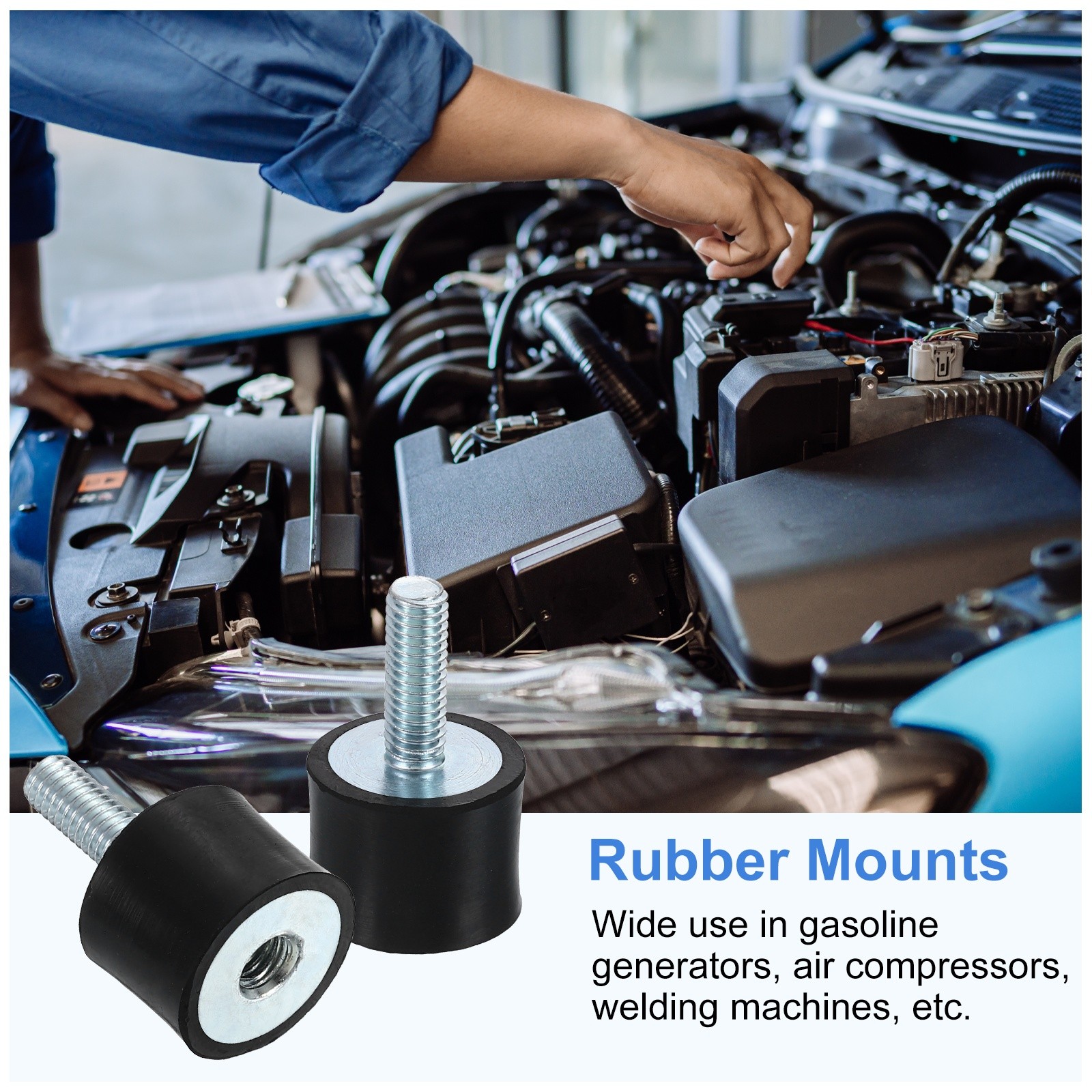 1Pcs M6x18mm Rubber Mounts, 20x15mm(DxH) Rubber Shock Absorber Mount with Nuts
