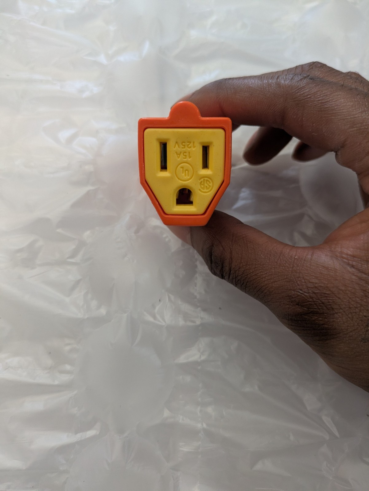 15A 125V Orange – 3 Wire Grounded Thermoplastic Outlet with Screw Terminal Conne