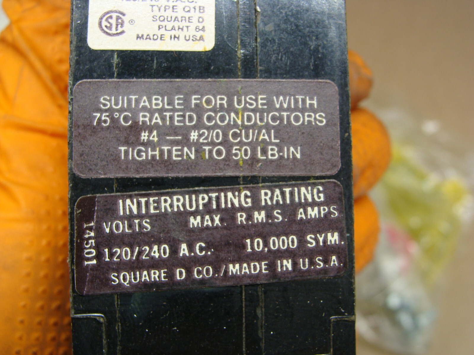 SQUARE D Q1B280 CIRCUIT BREAKER 2P 120/240VAC 80A