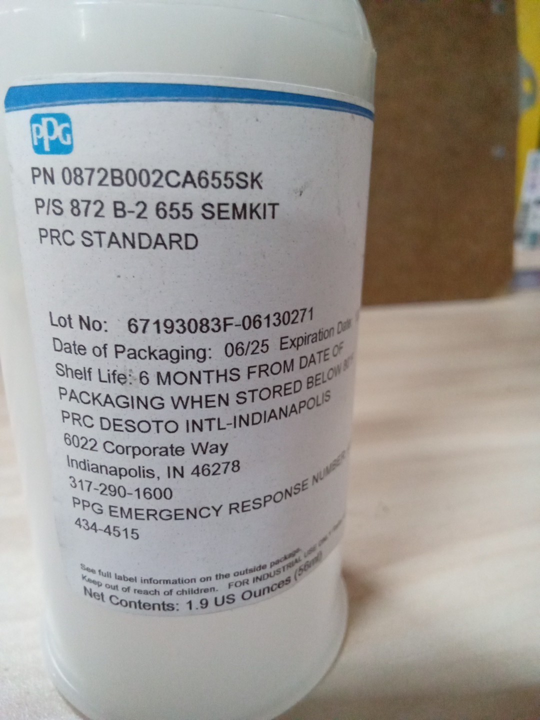 PPG Prc Standard P/S 872 B-2 655 Semkit, 1036