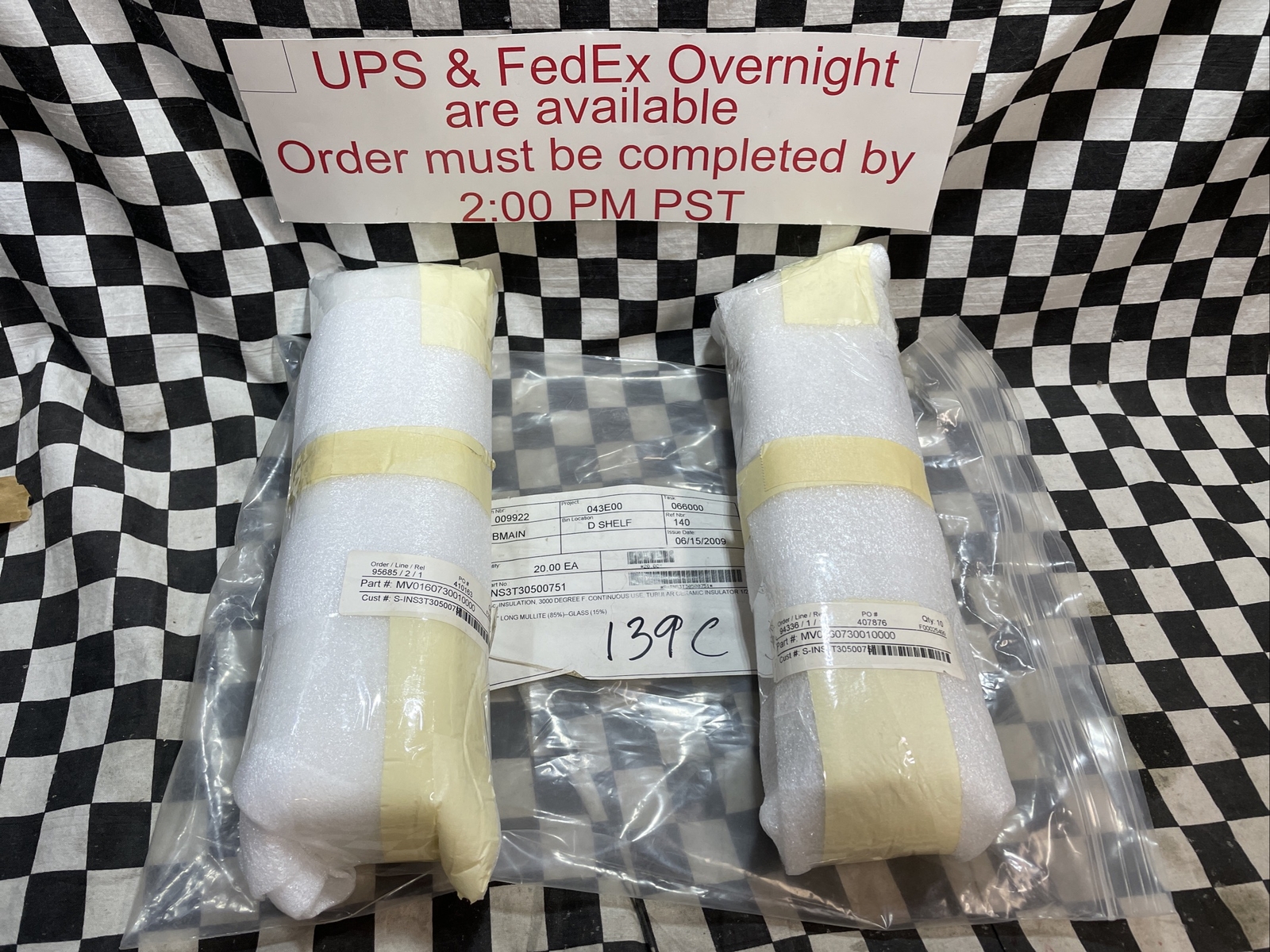 Tubular Ceramic Insulator Insulation 3000 Degree F, S-INS3T30500751, LOT OF 20