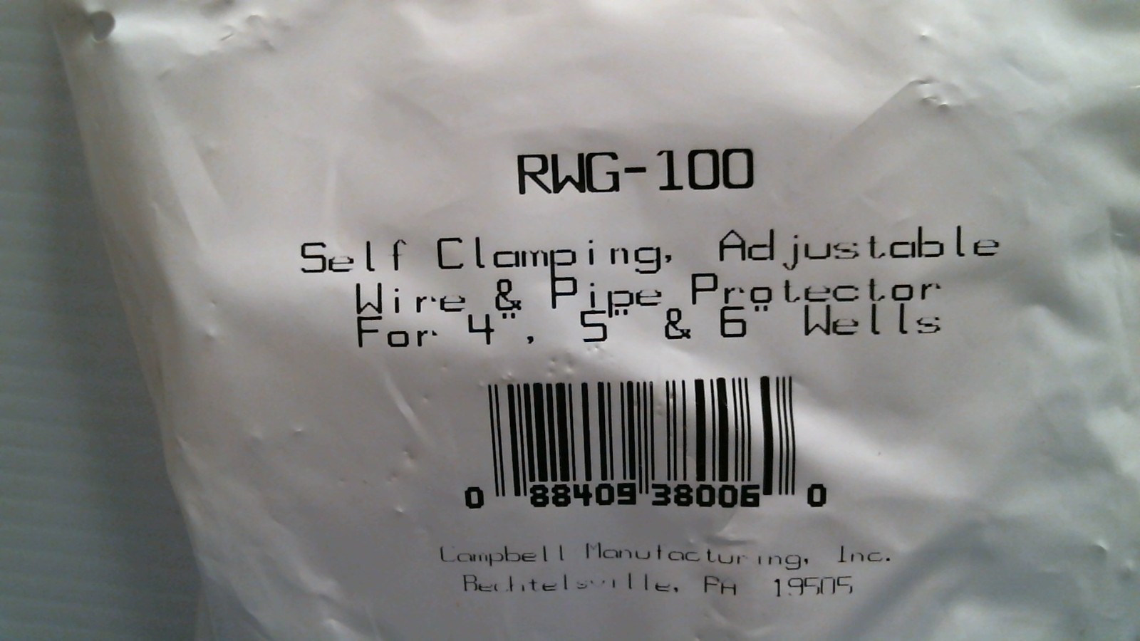 Campbell Self Clamping Adjustable Wire & Pipe Protector 4″-6″ Wells (RWG-100) FS