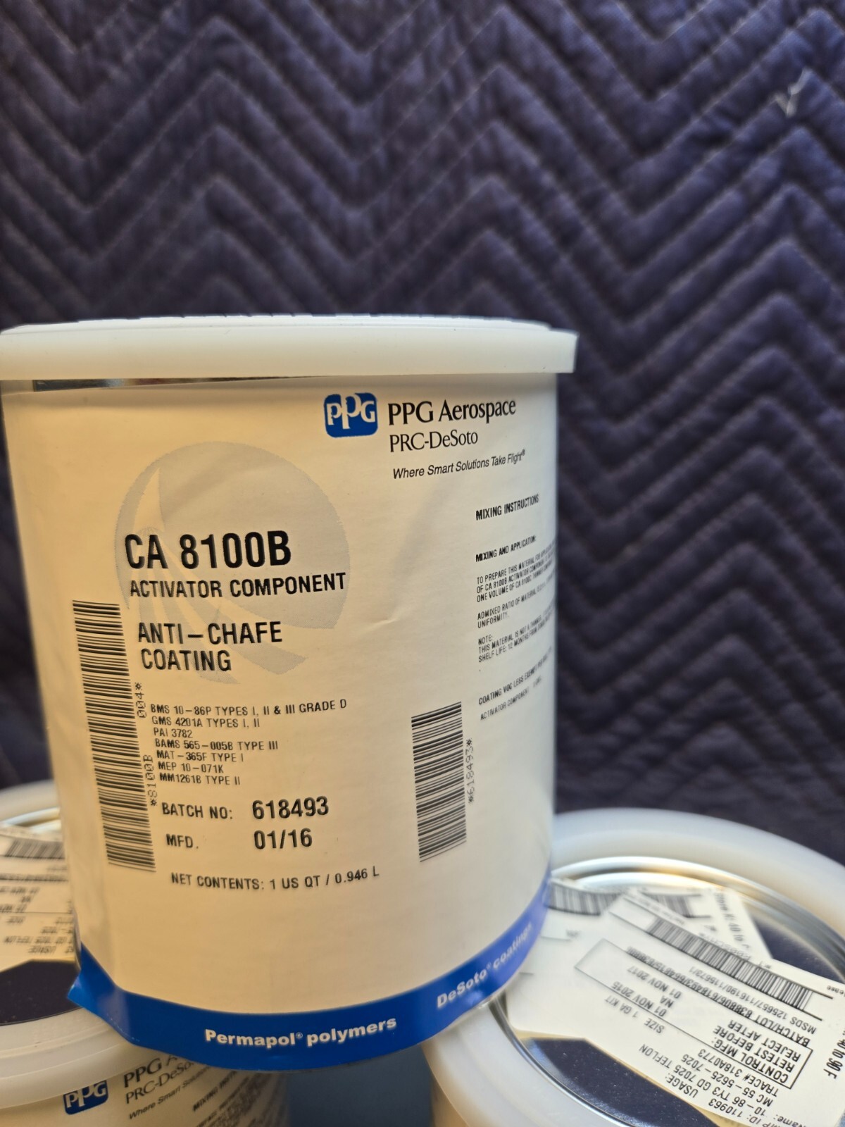 PPG Aerospace CA8100/B7025X CA8100C Anti-Chafe Coating KIT MFD: 01/16