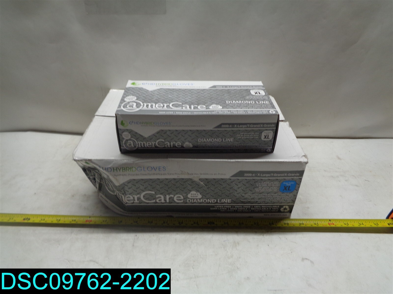 QTY=5 BOXES OF 200: XL AmerCare Powder-Free Hybrid C2 HD Hybrid Gloves
