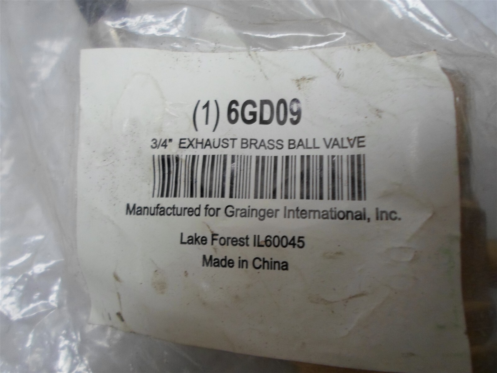 6GD09 Exhaust Brass Ball Valve, Inline, FNPT, 3/4 In