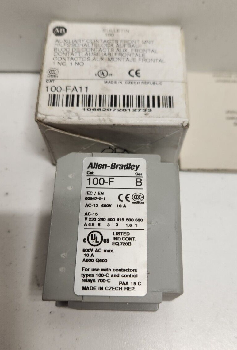 NEW OLD STOCK! ALLEN-BRADLEY 1NC/1NO AUXILIARY CONTACT 100-FA11