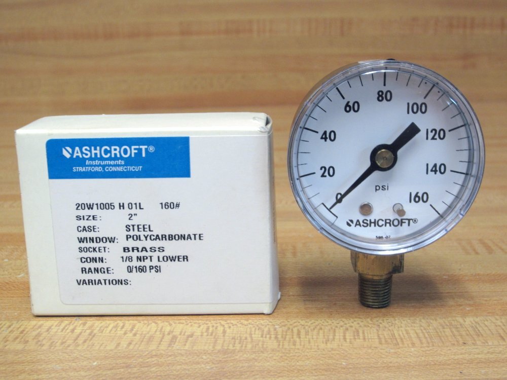 Ashcroft 20W1005-H-01L-160# 2″ Pressure Gauge 20W1005H01L160#