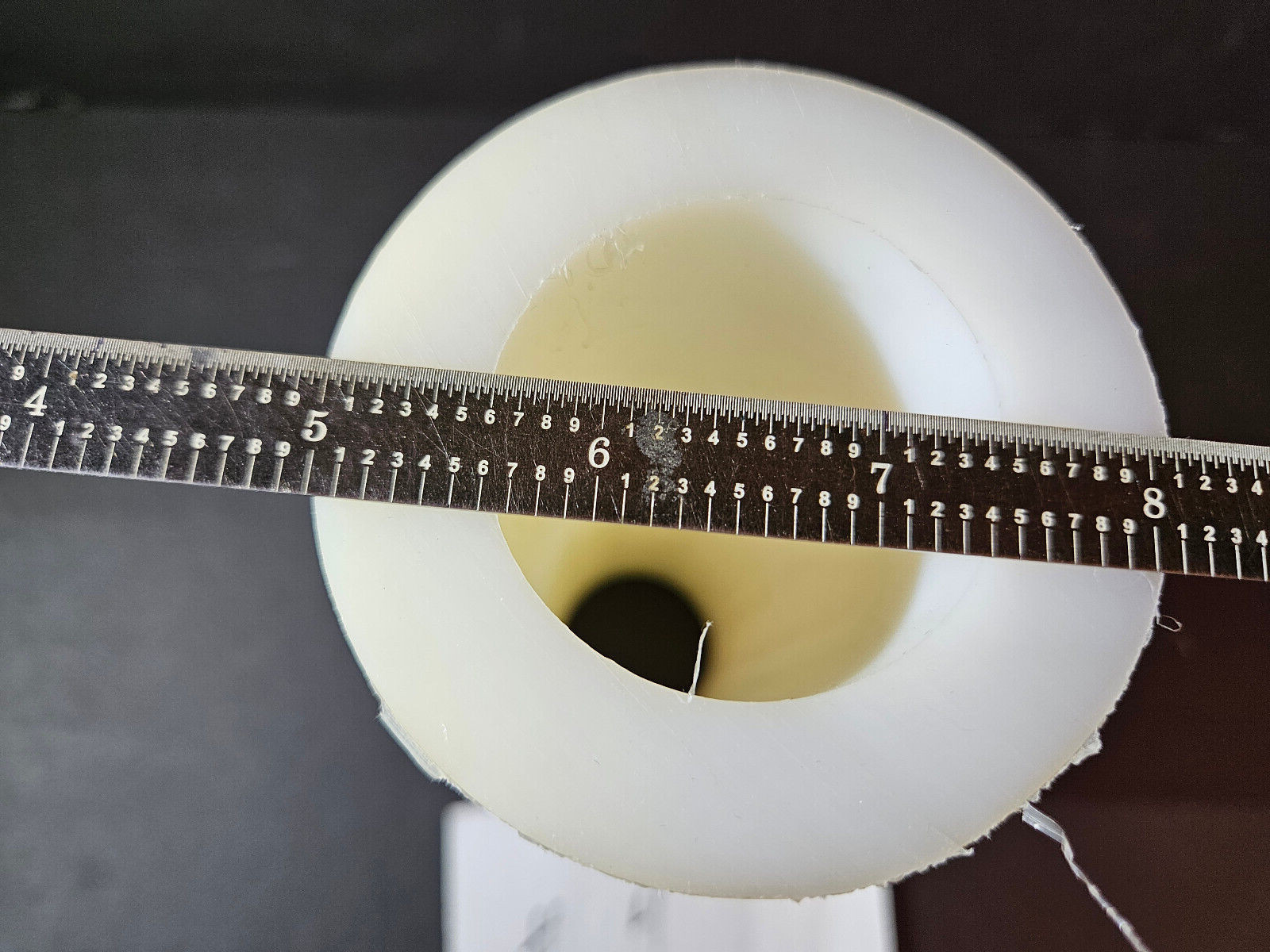 White Nylon Plastic Round Tube Cylinder Pipe Length 8 3/4″ OD 3 1/8 ID 1.850. #4