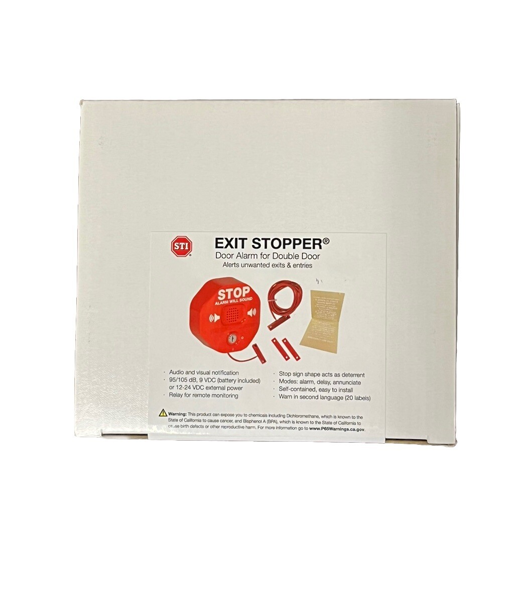 STI-6402 Exit Stopper Door Alarm for Double Doors- New In Box- STI