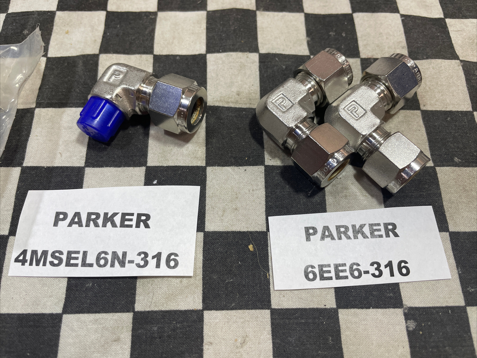 PARKER 4FSC4N-316-C3 SS-600-6-4, 4MSEL6N-316, 6EE6-316, 6ET6-316 LOT OF 6#1218P3