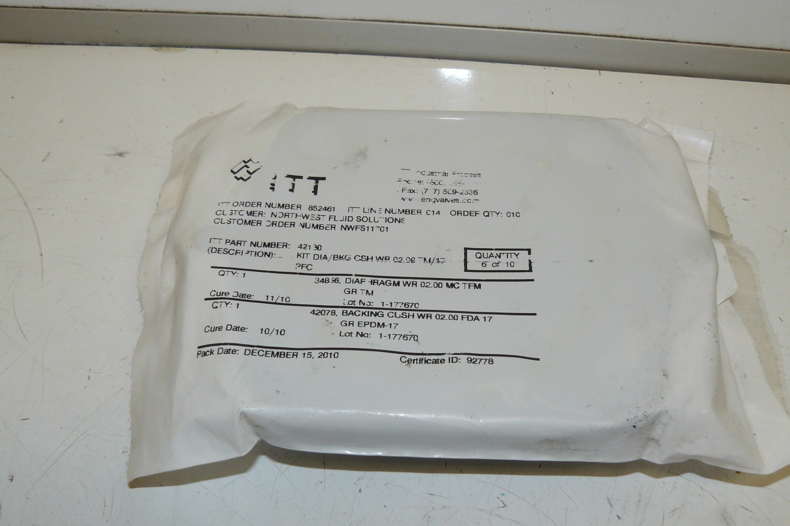 NEW ITT 42180 2-PIECE DIAPHRAGM CSH WR 2″ TM/17 PFC EPDM 17