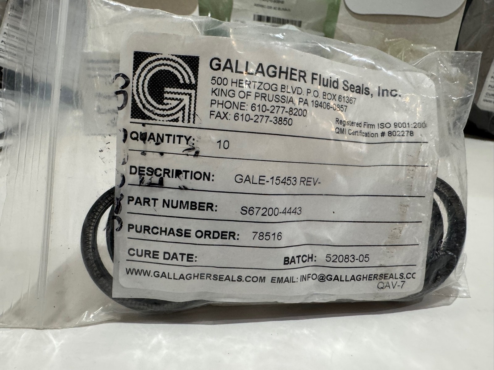 Industrial Fluid Seals Lot Gallagher Fluid Seals American Variseal Stainless Par